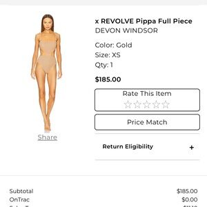 DEVON WINDSOR Gold One-Piece Swimsuit